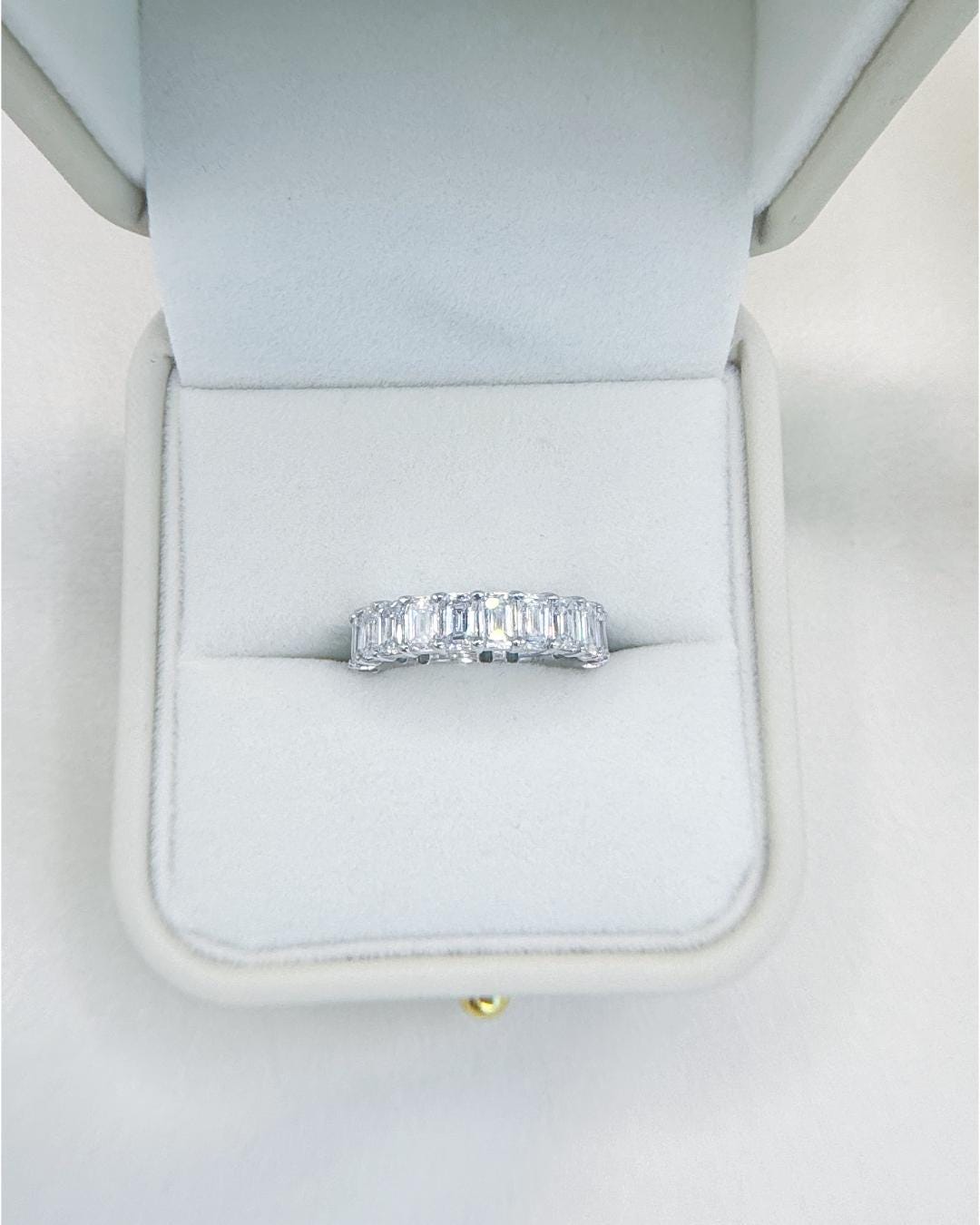 5.00 Carat Emerald Cut Lab Diamond Eternity Band | 14K Gold Diamond Ring