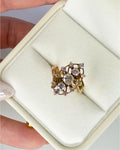Vintage 10K Gold Diamond Cluster Ring | 0.77 CTW Antique Statement Ring