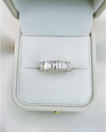4.59 CTW Emerald Cut Lab Grown Diamond Ring | 14K Gold Five Stone Ring