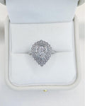 Vintage Pear Shape Diamond Ring | 0.69 CTW Diamond Halo Ring