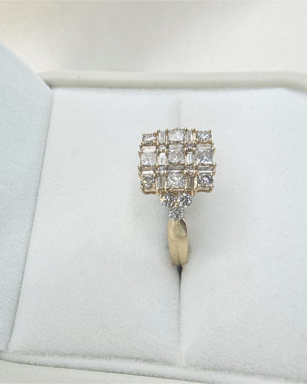 Vintage 18K Gold Natural Diamond Cluster Ring | 1.05 CTW Diamond Statement Ring