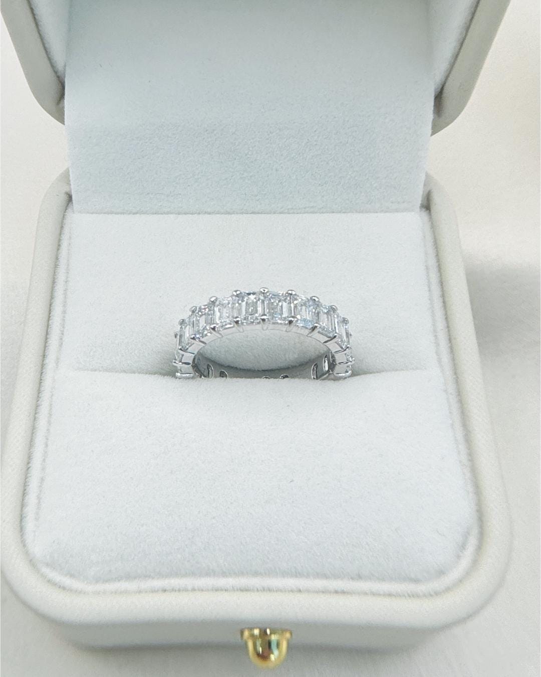 5.00 Carat Emerald Cut Lab Diamond Eternity Band | 14K Gold Diamond Ring