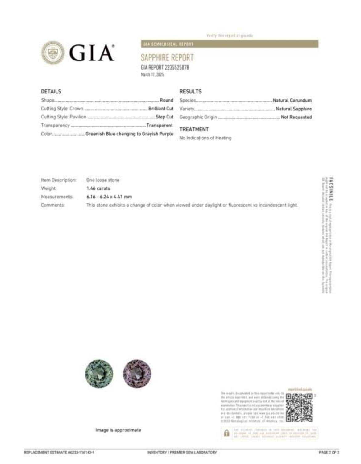 Unheated GIA Color Change Sapphire Ring | 2.18 CTW Natural Sapphire & Diamond Halo Ring