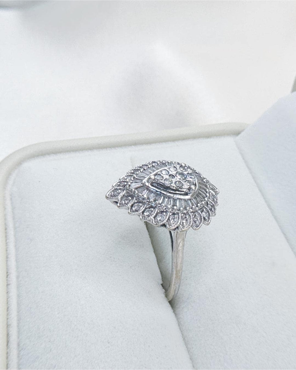 Vintage Pear Shape Diamond Ring | 0.69 CTW Diamond Halo Ring
