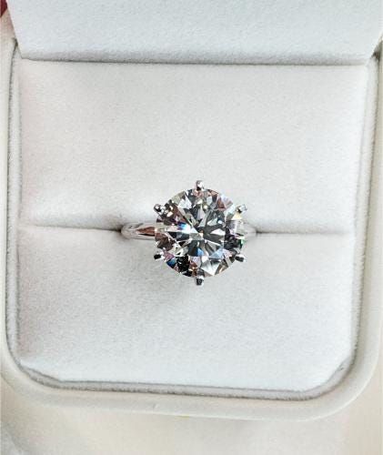 4.93 Carat IGI Certified Round Lab Diamond Solitaire Ring | 14K White Gold Engagement Ring