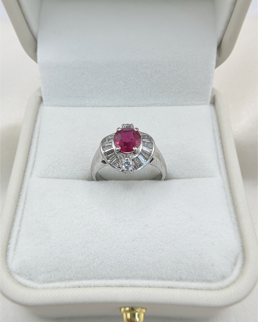 Natural 1.30 Ct Ruby & Diamond Halo Ring Vintage Style Statement Ring