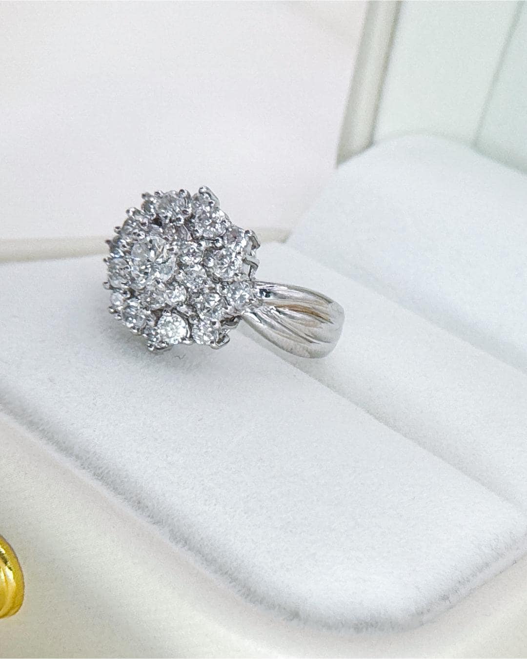Vintage Platinum 1.00 CTW Diamond Cluster Ring | Antique Style Statement Piece