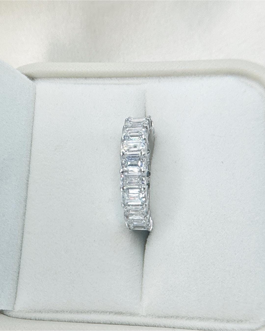 5.00 Carat Emerald Cut Lab Diamond Eternity Band | 14K Gold Diamond Ring