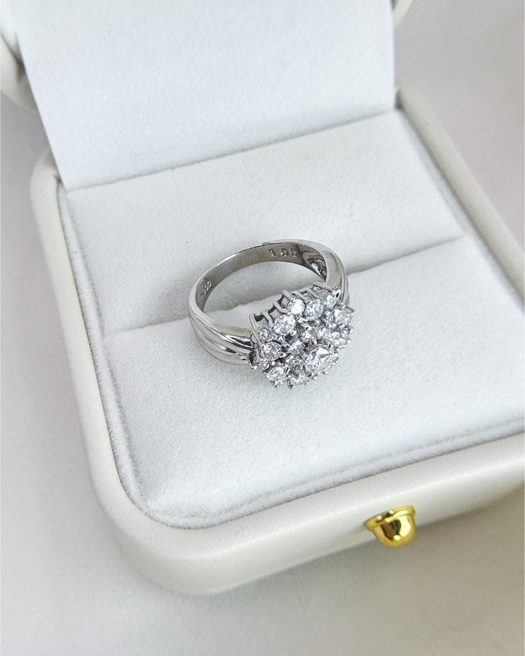 Vintage Platinum 1.00 CTW Diamond Cluster Ring | Antique Style Statement Piece