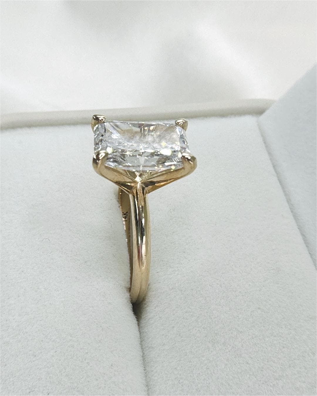 3.83 Carat IGI Certified Radiant Cut Lab Diamond Solitaire Ring | 14K Gold Engagement Ring