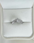 Platinum 1.00 CT Natural Diamond Ring | Crown Style Multi Stone Diamond Band